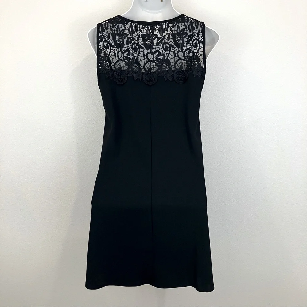 NWOT Marina Sleeveless Illusion Crew Neck Shift Dress